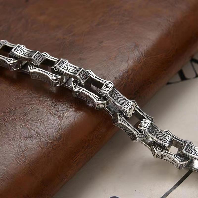 The Rock Sovereign Geometric Link Bracelet // Solid 925 Silver