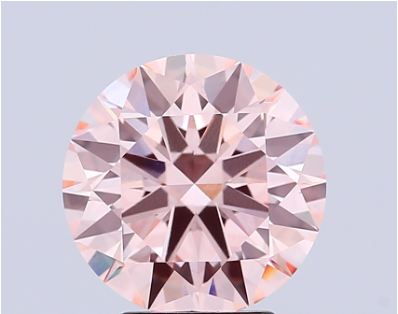 Round Brilliant Cut Lab-Grown Diamond – 3.58 ct, Fancy Vivid Pink, VVS2 Clarity – IGI Certified (Report #799687433)